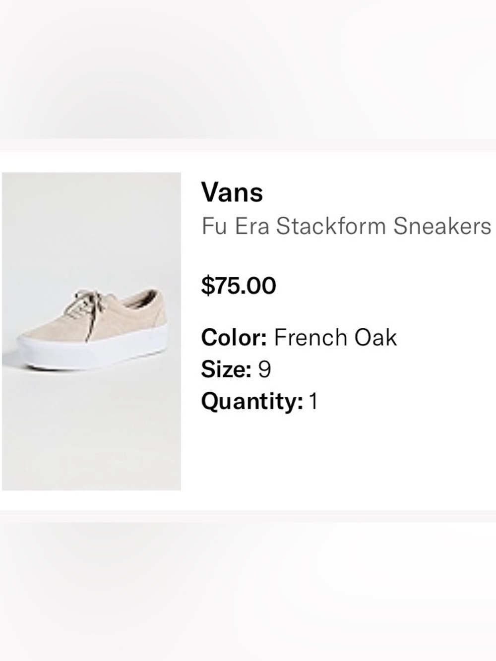 Vans Fu Era Stackform Sneakers - Beige & White GUC